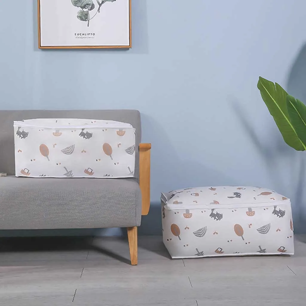 Модная печатная складная сумка для хранения одежды одеяло шкаф Органайзер