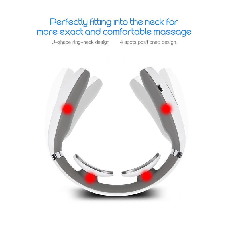 

CkeyiN Electric 3D Neck Massager Wireless Pulse Cervical Massager Travel Massage Tool Heating up Relaxation Pain Relief Travel