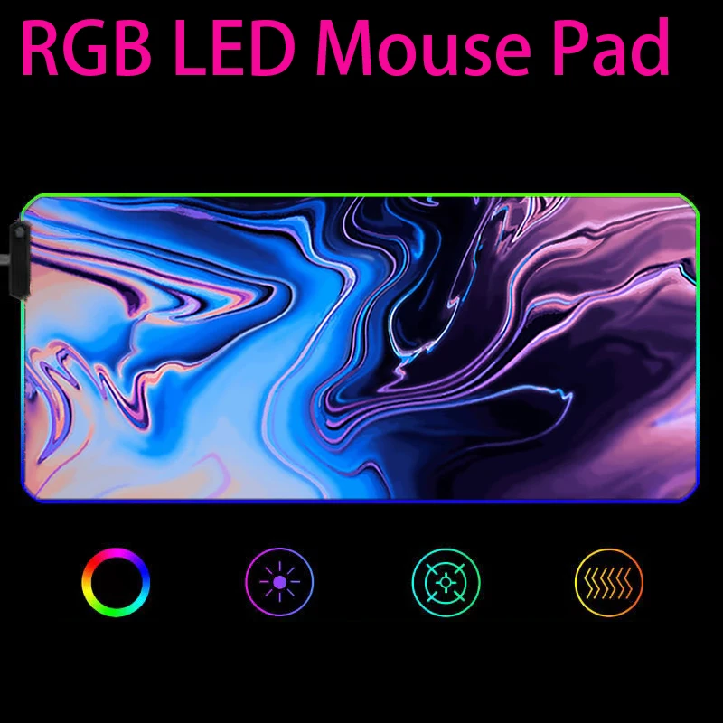 

Marbling RGB Keyboard Mousepad Computer Gaming 90x40 Mouse Pad Speed Large Accessories Mouse Mats Office Desk Protector Desktop