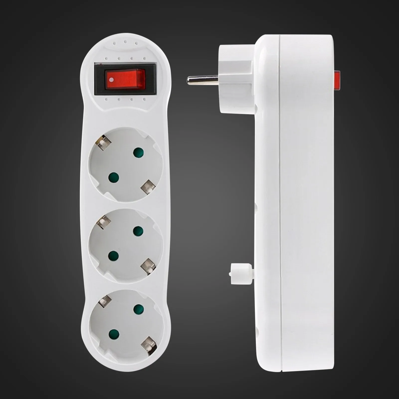 European Standard Three Socket 2 Round Plug 3 Hole With Switch On Off Wall Charger Adapter Power For Home Tool #20 |