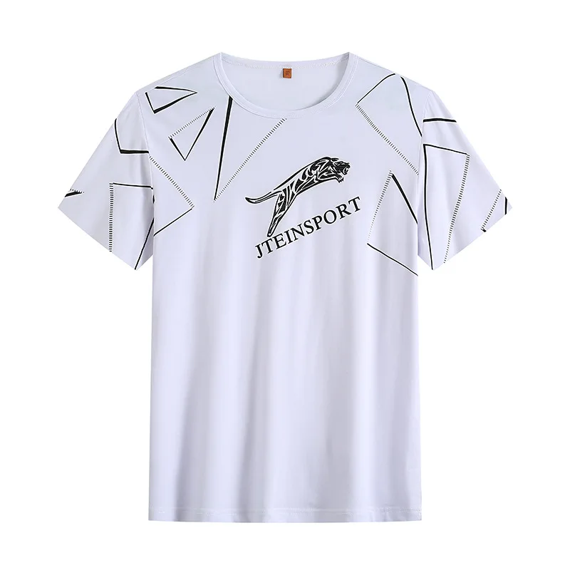 

Fattening plus size men's short sleeve T-shirt youth round neck loose casual fat man's sympathizing fat man's half sleeve