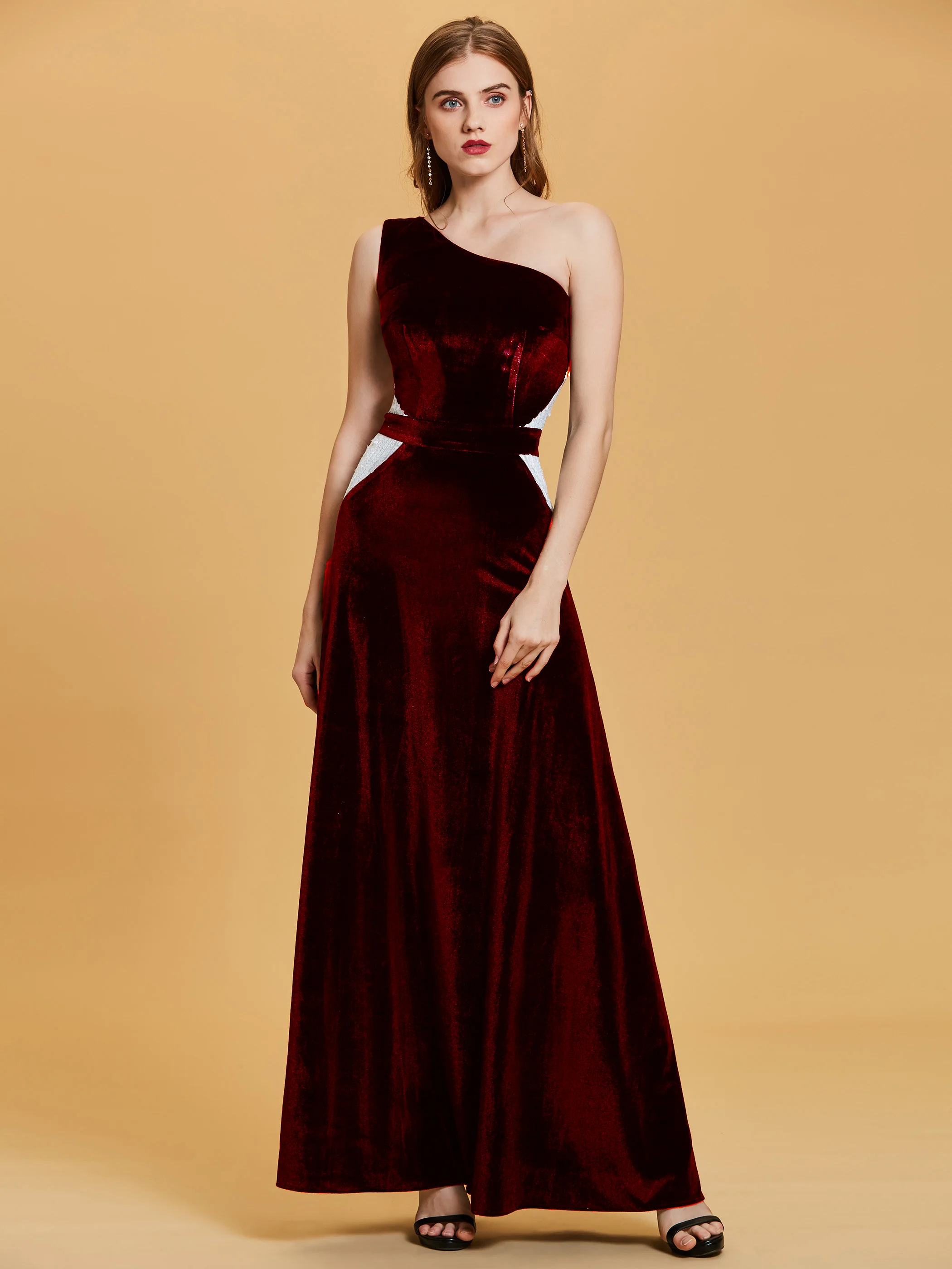 Женское бархатное вечернее платье на одно плечо черные вечерние платья без