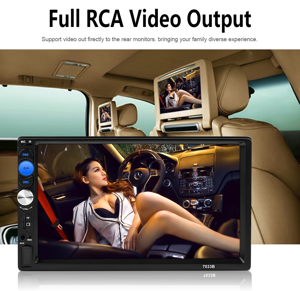 2 din автомагнитола " HD плеер MP5 сенсорный экран mirrorlink Bluetooth мультимедийный USB 2din Авторадио автомобильный резервный монитор сабвуфер