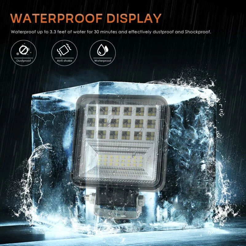 

Off-road Car Lights Boat 6000K Spotlight Black 45-LED DC 9-30V 126W Motorcycles 2Pcs Car Truck Parts Accessories
