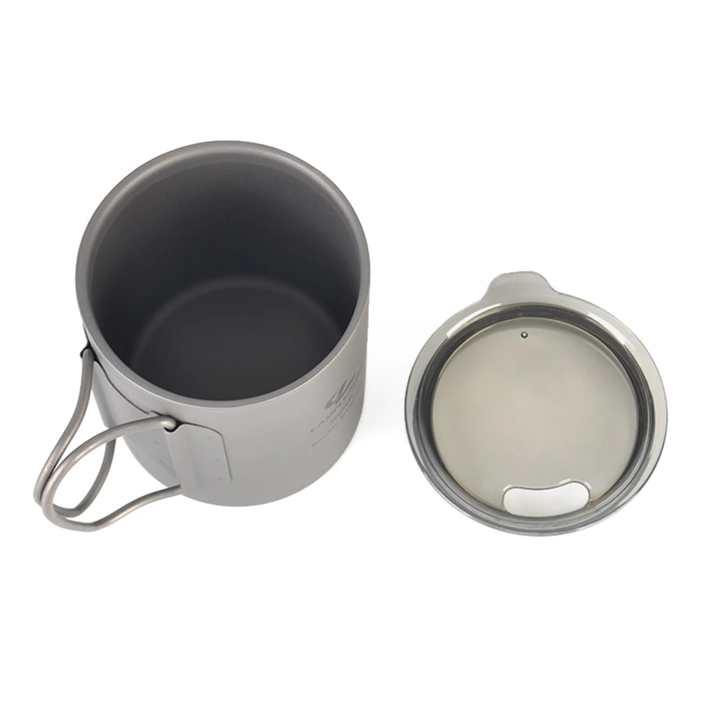 300ml Double Wall Titanium Water Cup with Lid Lightweight Coffee Mug Camping Tea for Hiking Backpacking Picnic | Спорт и развлечения