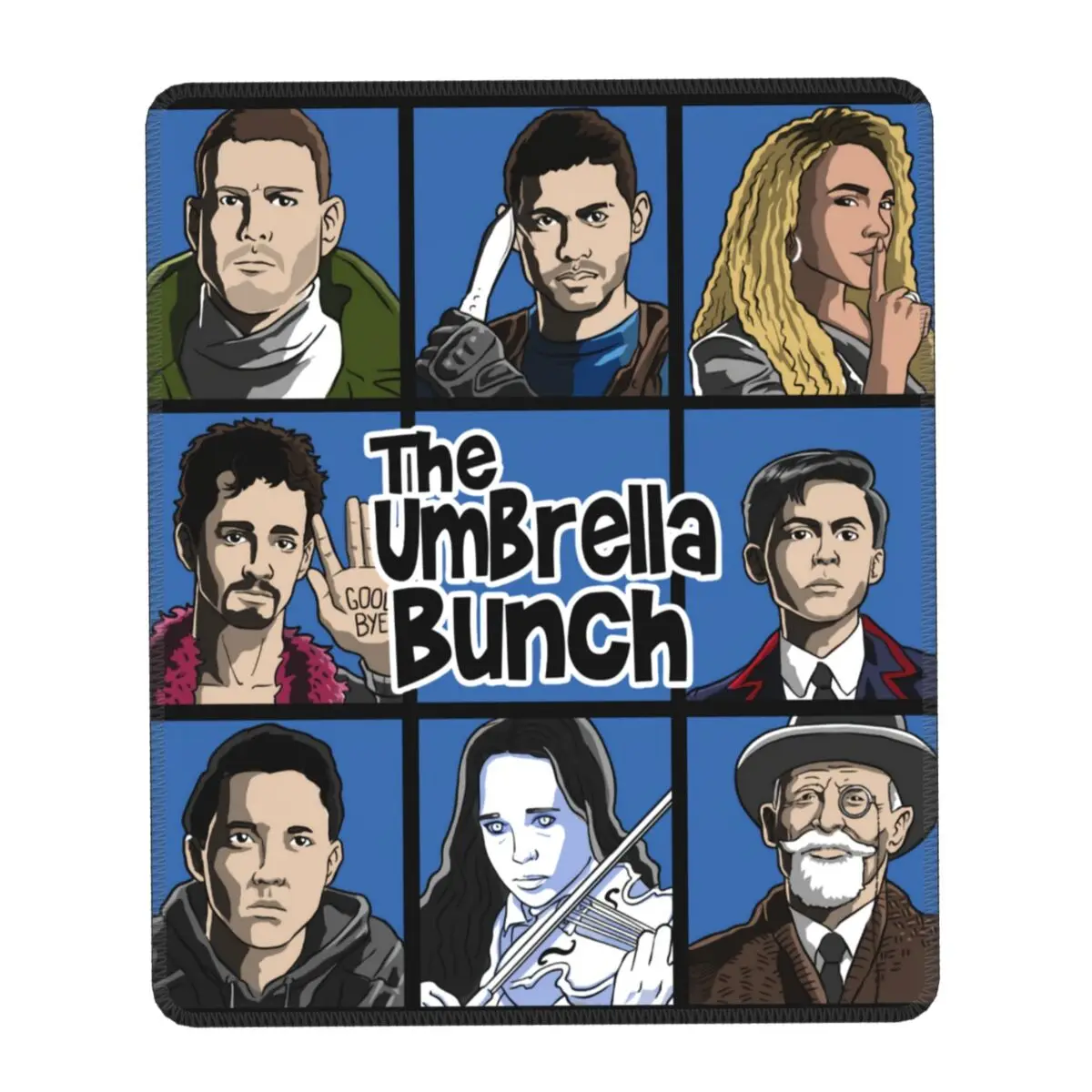 

The Umbrella Academy Mouse Pad with Locking Edge Gaming Mousepad Non Slip Rubber Base Cha-Cha Diego Vanya Luther Office Desk Mat