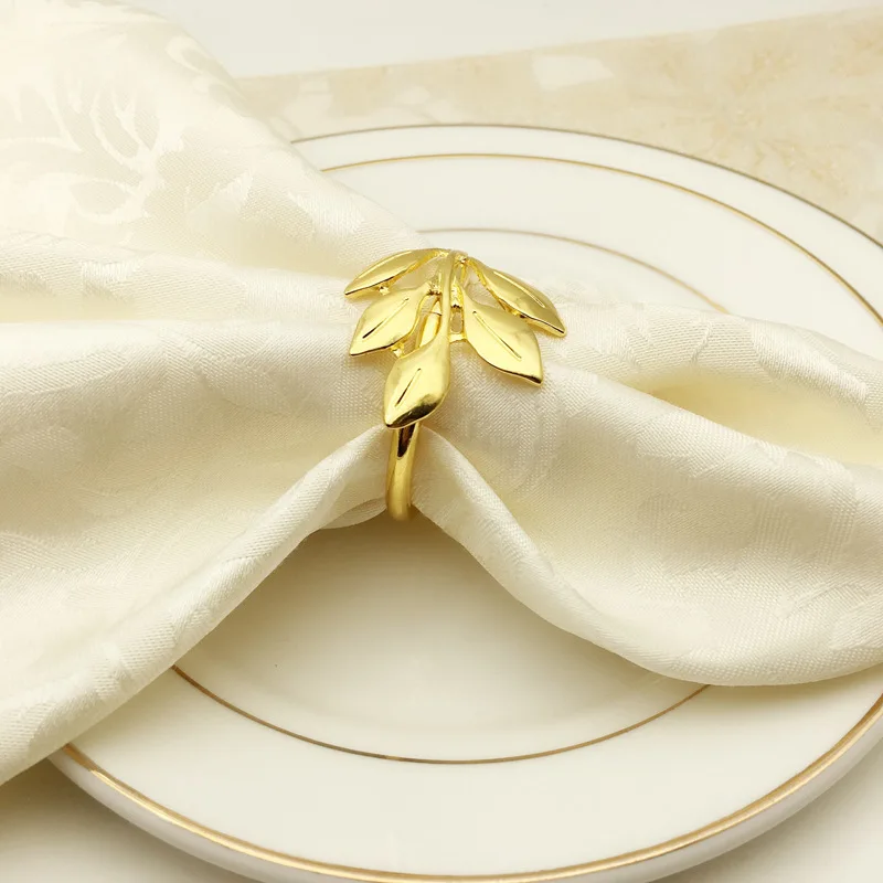 

6pcs Hotel Napkin Buckle Autumn Leaves Napkin Rings Western Restaurants Serviette Buckles Wedding Party Napkin Ring
