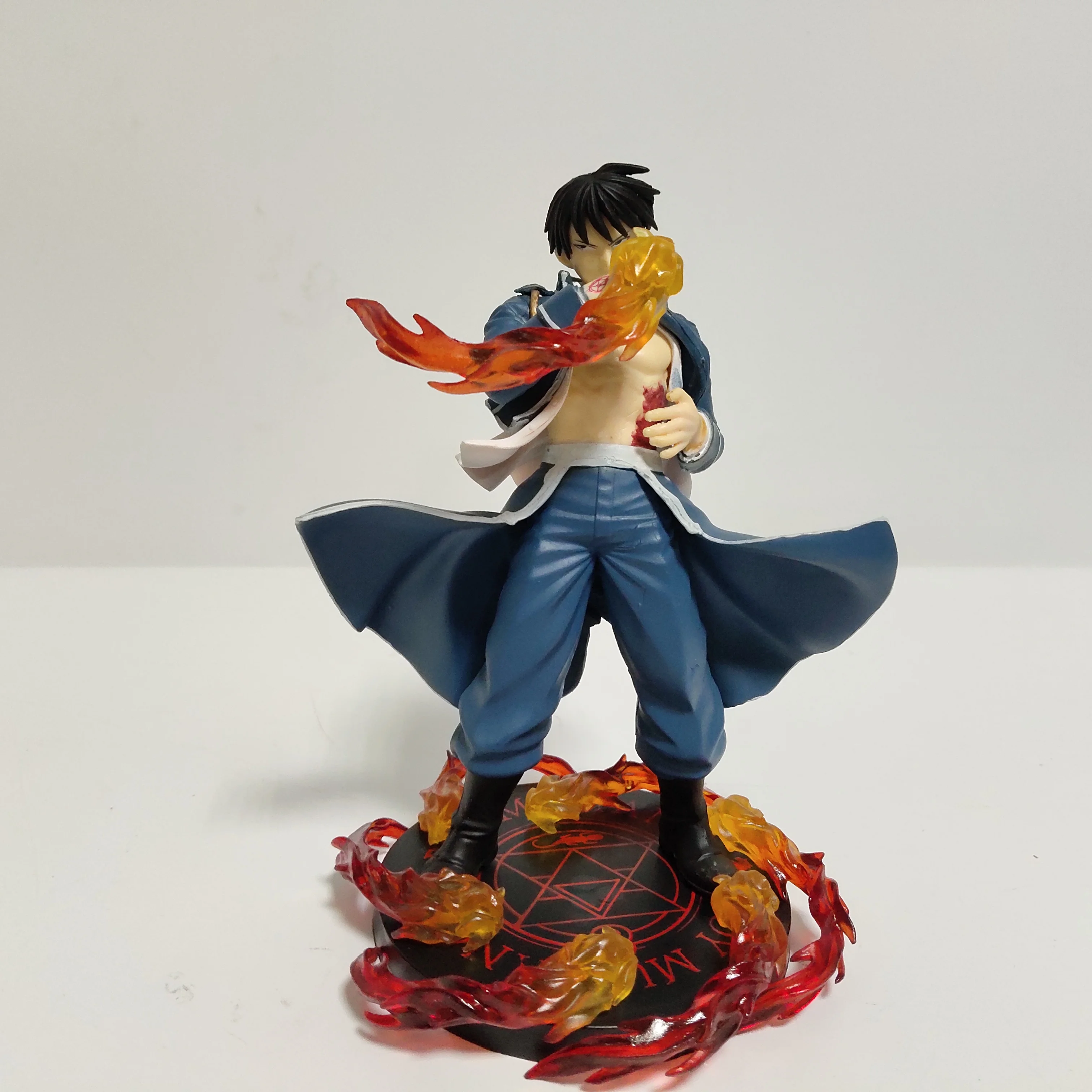 

Fullmetal Alchemist PVC Action Figure Roy Mustang Fire Effect Anime Fullmetal Alchemist Roy Figurine Diorama Model Toy