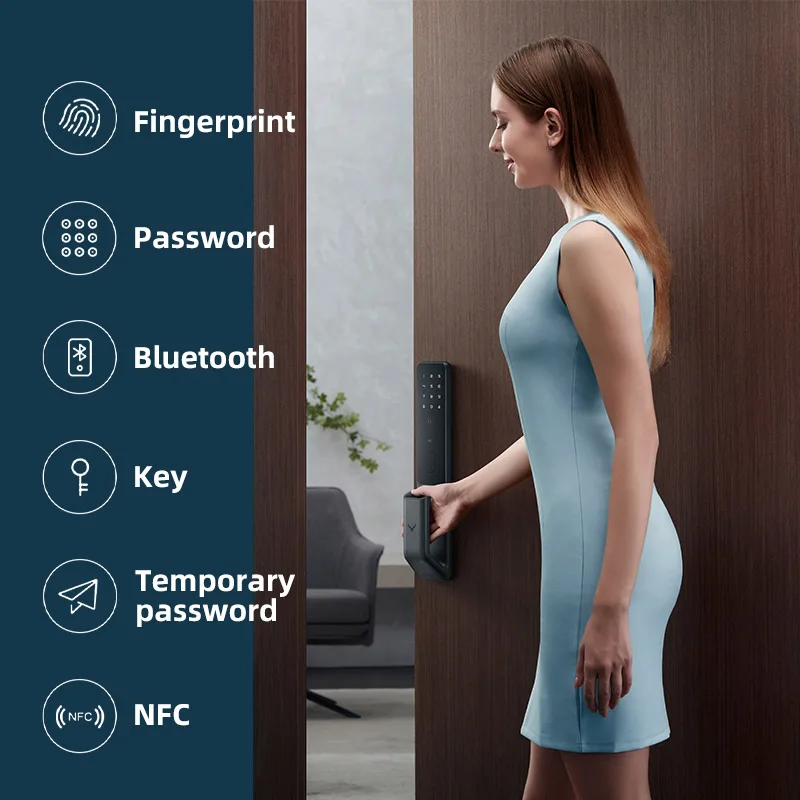 Automatic Fingerprint Door Lock Password NFC Phone Unlock Smart Work with Xiaomi Mihome Home Linkage Doorbell | Безопасность и