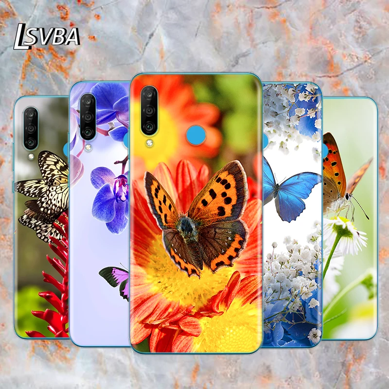 

Cute Butterfly fashion Soft TPU Silicone Cover For Huawei P40 P30 P20 Pro P10 P9 P8 Lite E Plus 2019 2017 Phone Case