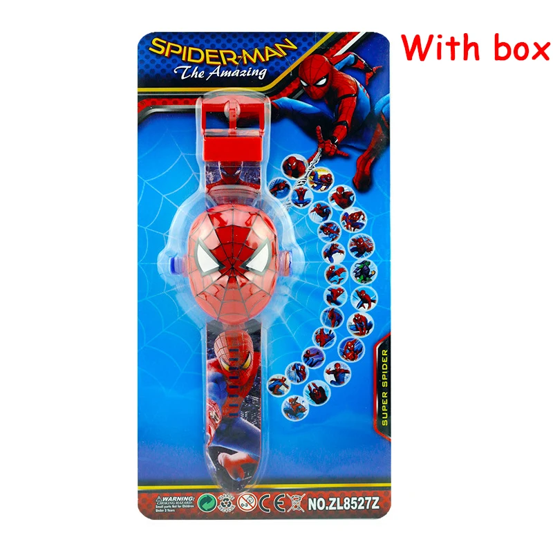 spiderman tx boxed Мстители 3D проекционные часы игрушки для детей мультфильм шаблон капитан Железный человек Халк ребенок мальчик девочка Фигурки игрушки рождественские подарки - Цвет: spiderman tx boxed