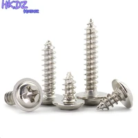 pwa nickel plated cross round head self tapping screw with pad m1 2 m4 pan head tapping screws with washer