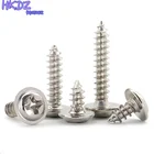 Самонарезающие винты PWA, никелированные, с круглой головкой, с площадкой 100, M1.2-M4 шт., шурупы с шайбой