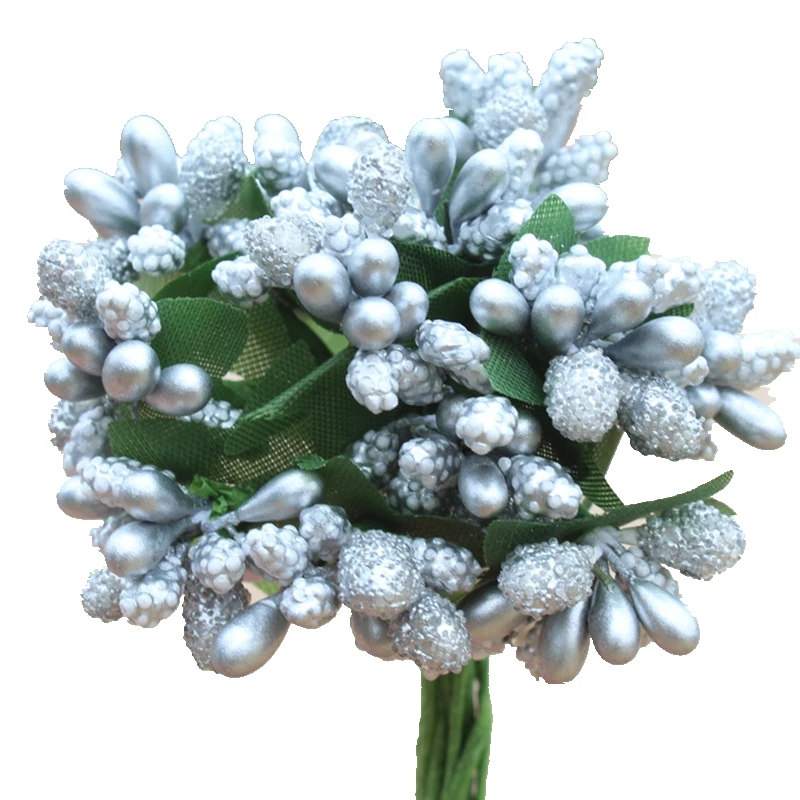 

144pcs/lot Mulberry Party Artificial Flower Stamen Wire Stem/marriage Stamen DIY Wreath Wedding Box Decoration Fake Flower