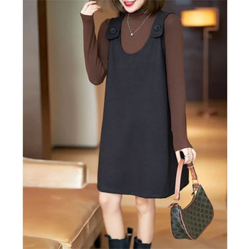 

Dress Sets Women Chic Fashion Elegant Womens Outfits 2 Piece Long Sleeve Top + Mini Dress Vestido Female 4XL Y925