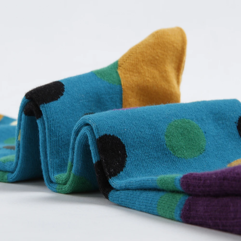 

Fashion Men's Casual Happy Socks Men's High Quality Business Dress Socks Cotton Breathable Deodorant Polka Dot Male Socks