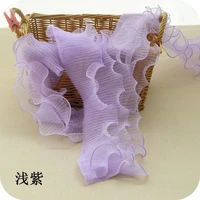 12cm wide three layer body pleated corrugated lace elastic folded material ribbon dress collar edge wedding trim sewing supplies