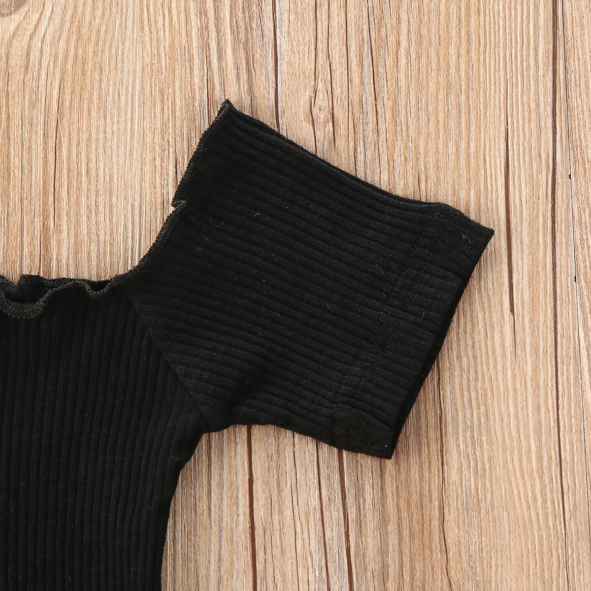 Модные детские комплекты одежды для девочек футболки с открытыми плечами топы +