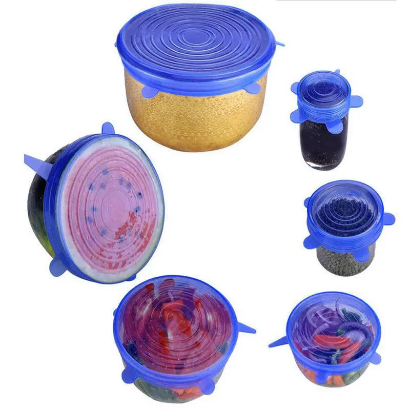 Универсальный силиконовый чехол для кухонной крышки 6 шт. в комплекте крышка