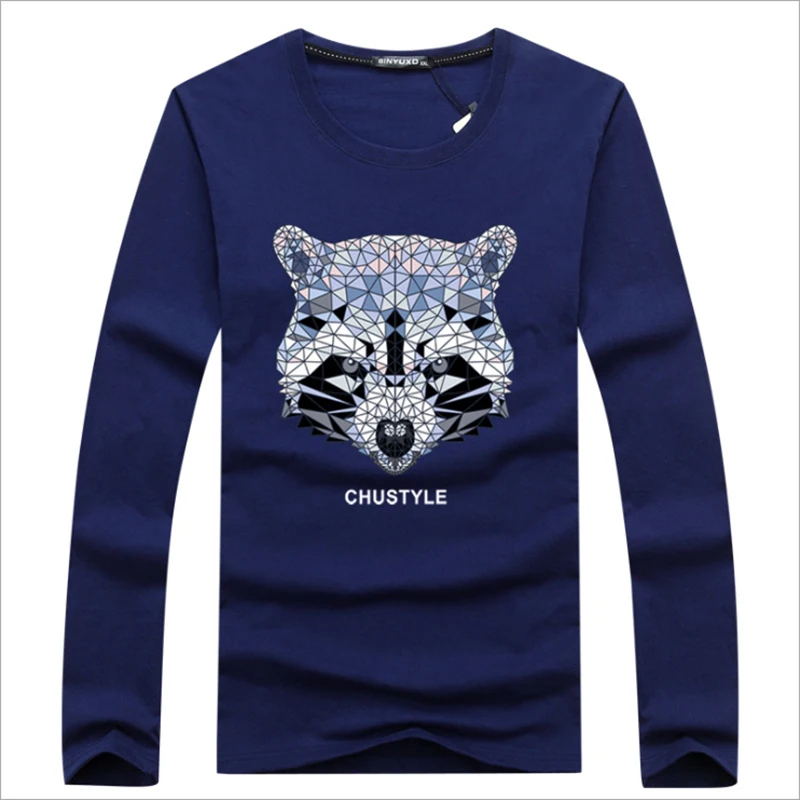 

Nice spring and autumn Pop men's long-sleeved T-shirt round neck shirt bottoming shirt