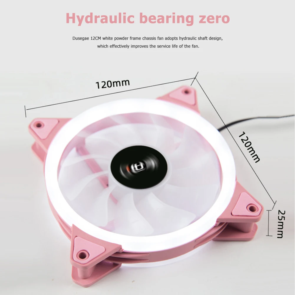 

12V 120mm PC Case Fan 3-Pin + 4D Quiet Dual Rings Computer Case Cooling Fan