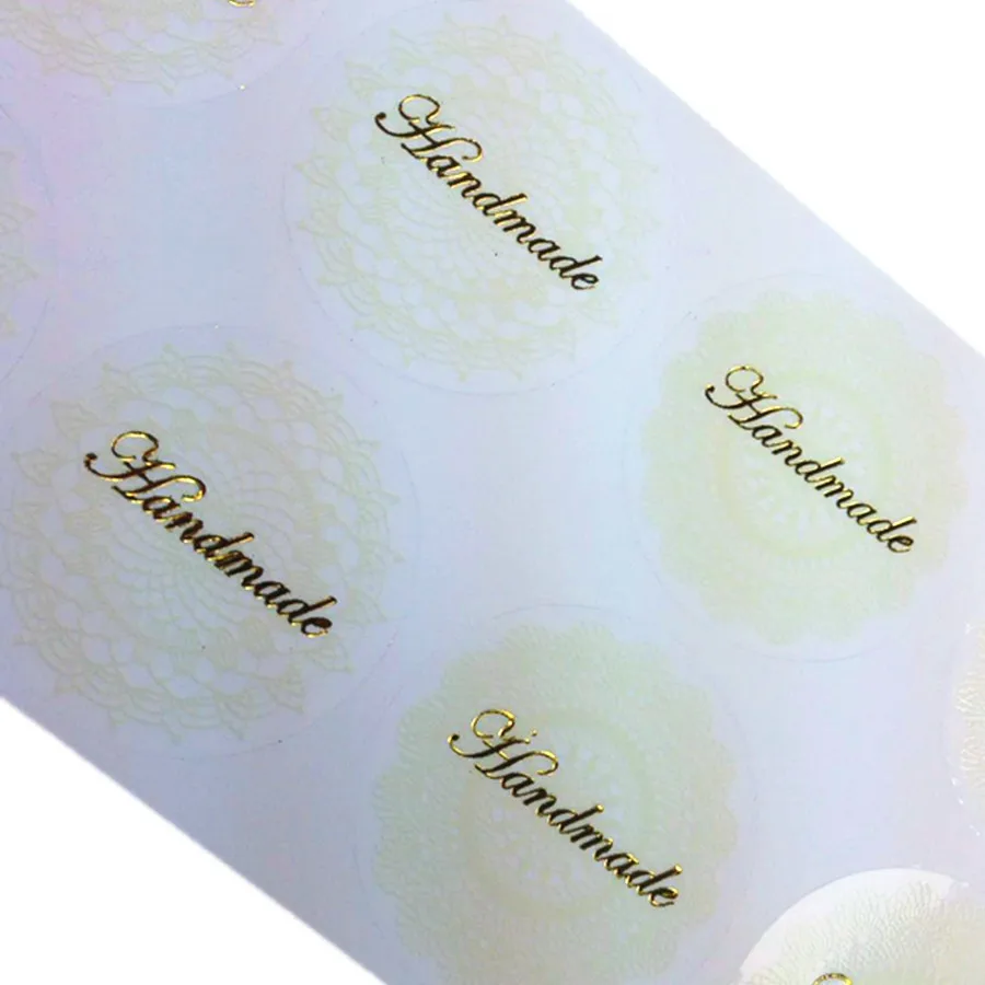 

800pcs/lot transparent White And Round Lace Handmade Label Stickers Ornament