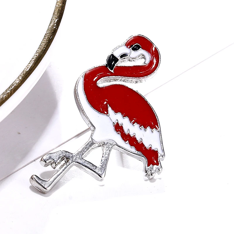 1 шт. эмалированные броши в виде фламинго Унисекс Женская и мужская Брошь булавка