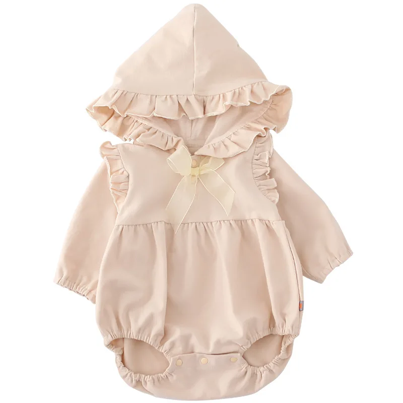 Осень 2019 Одежда для новорожденных девочек рюшами Треугольники комбинезон с