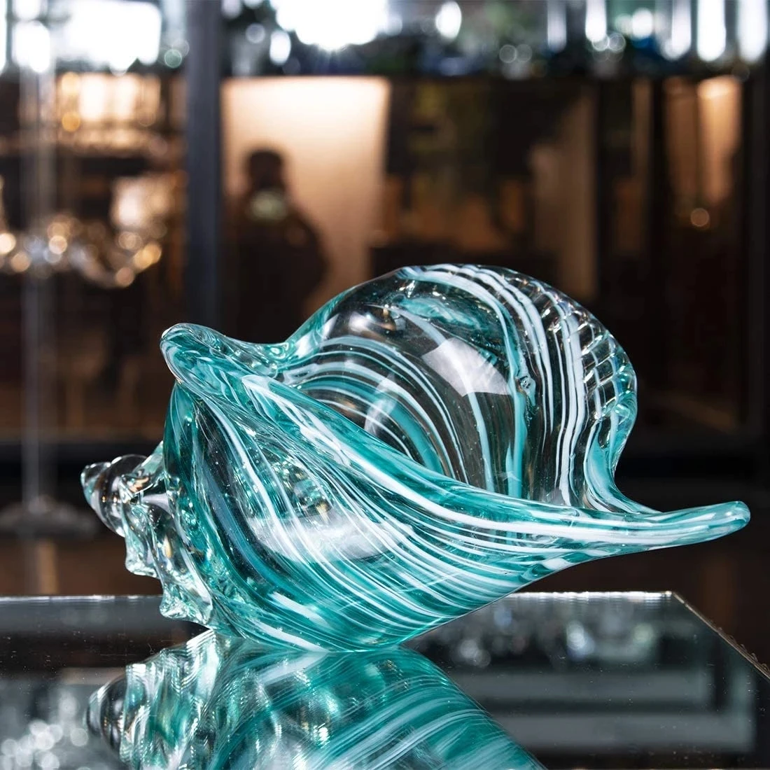 

Hand Blown Glass Conch Seashell Figurine Home Porch Office Decor Art Glass Sculpture of Conch Modern Beautiful Decor Crafts