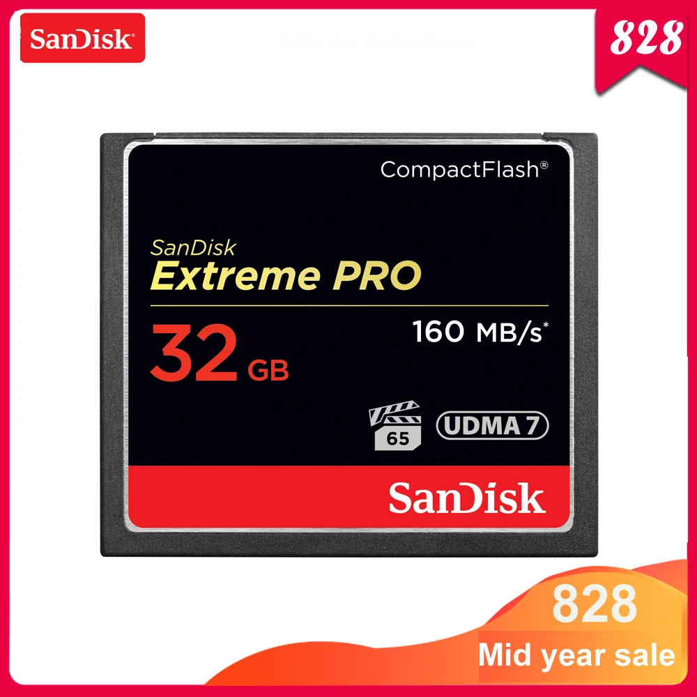 100% sandisk Extreme Pro CF карт 64 Гб оперативной памяти 32 встроенной 128 ГБ 256 карта Compactflash до