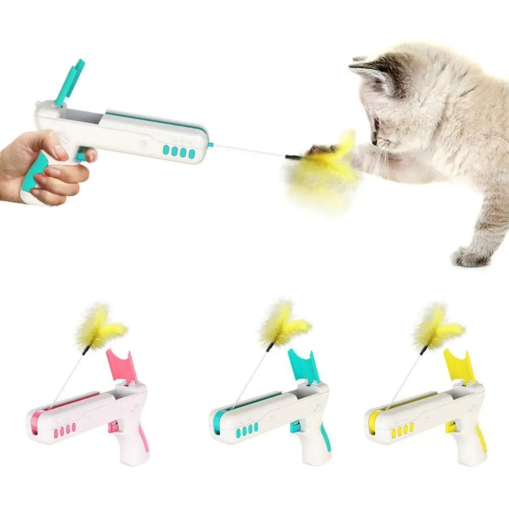 Забавная кошка палочка с перьями D9T7 игрушка для котят мяч привлечения