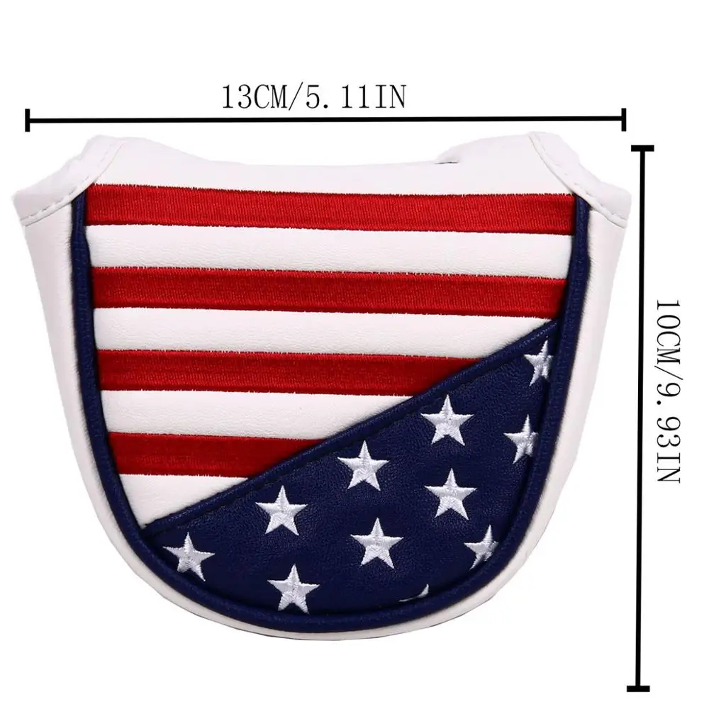 1Pc USA Stars and Stripes Magnetic Closure Golf Mallet Putter Head Cover | Спорт и развлечения