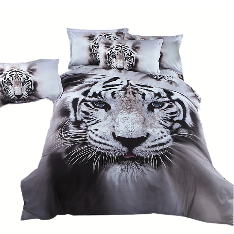 413D комплекты постельного белья с изображением тигра животных пододеяльник
