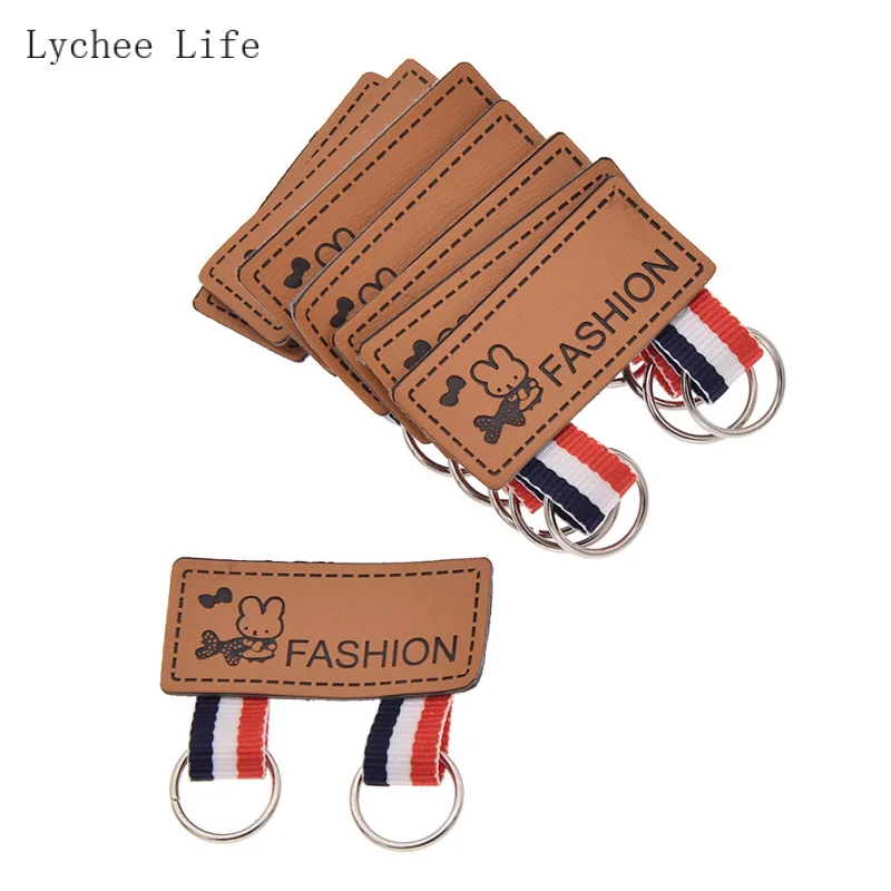 Lychee Life 8 16 шт. милый кролик кожаные этикетки ручной работы для одежды Diy материалы