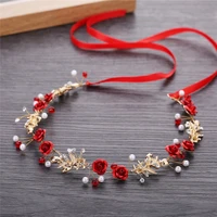 new bridal headdress hair band dress red jewelry senmei wedding toast clothing accessories hair accessories
