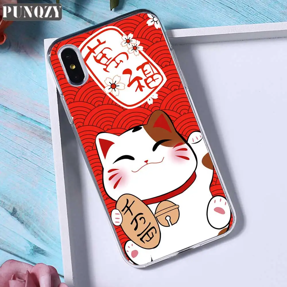 TPU A203 Новогодний чехол для телефона Lucky Cat для iPhone xr 5S 6S 7 8 Plus x xs max силиконовый чехол из ТПУ для huawei P30 P10 P20 lite mate 20 lite - Цвет: TPU A203