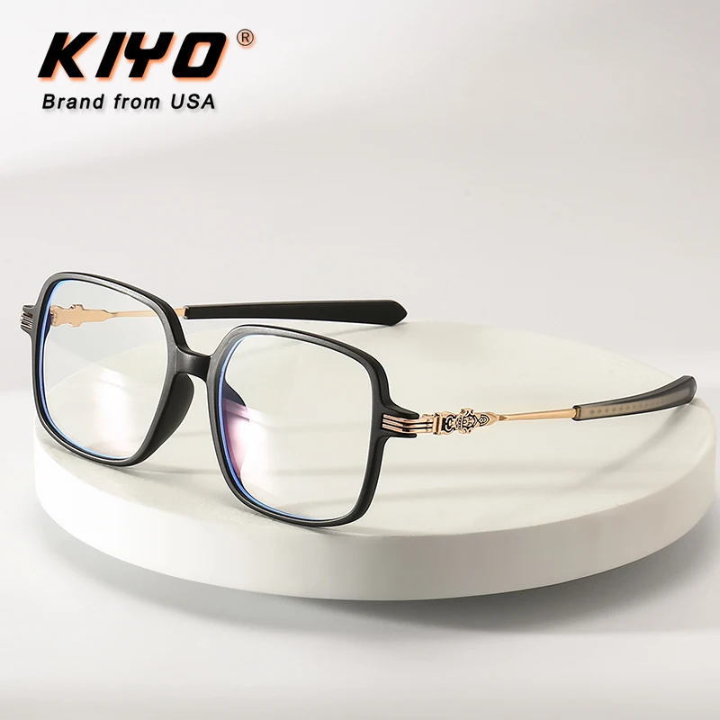 

KIYO Brand 2021 New Women Men Fashion Anti Blue Light Optical Frame TR90 Eyeglasses Frames Square Spectacles Glasses 9725