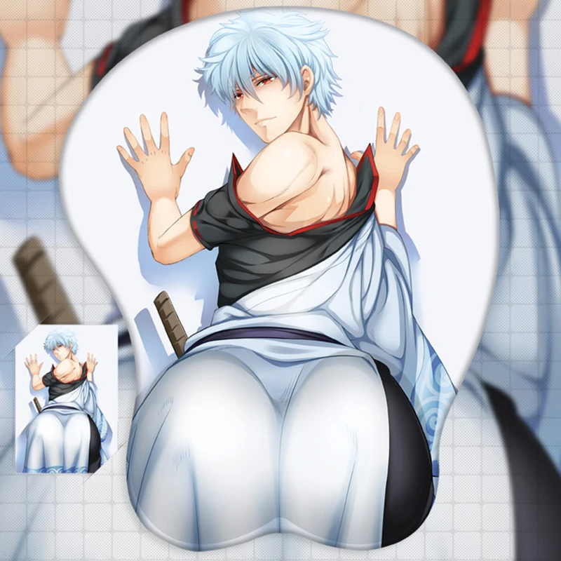 Фото Аниме Японский косплей реквизит Gin Tama Gintoki Sakata 3D Мужской коврик для мыши Аниме Японский косплей реквизит Gin Tama Gintoki Sakata 3D Мужской коврик для мыши