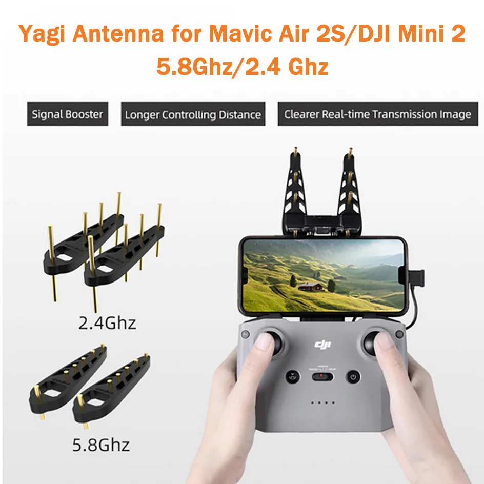 

Yagi Antenna Amplifier for Mavic Air 2S/ DJI Mini 2 Drone 5.8Ghz/2.4 Ghz Remote Controller Signal Booster Range Extender