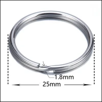 304 real stainless steel split key ring diy metal accessories dia 1 8x25mm key chain key holder jewelry making wholesale 10pcs