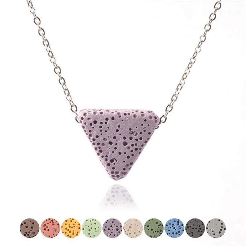 Красочный треугольный диффузор из лавового камня эфирное масло ожерелье