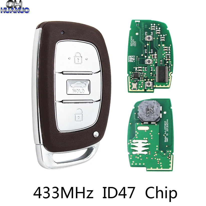 Новая замена умный дистанционный ключ брелок от машины 3 кнопки 433 МГц ID47 transpond чип