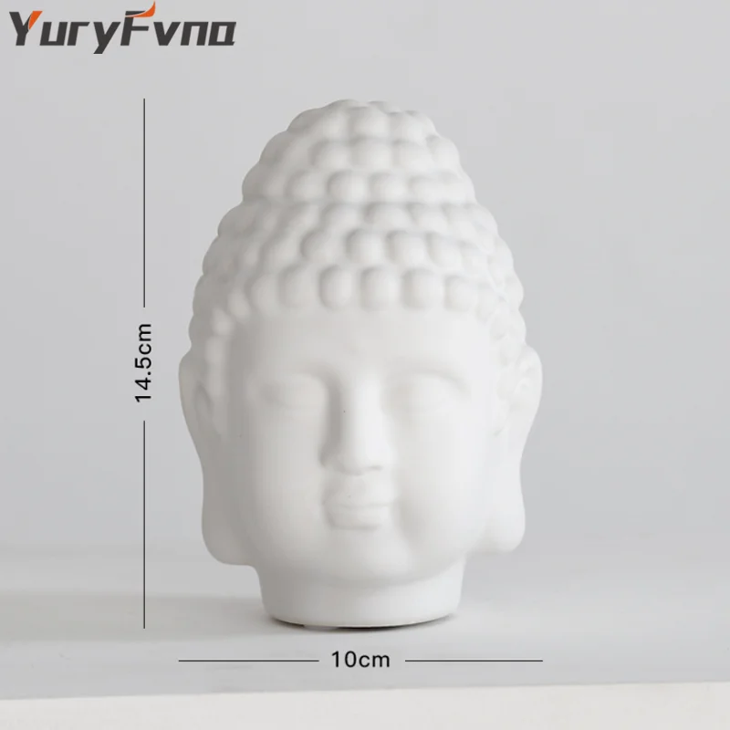 Керамическая статуя в виде головы Будды YuryFvna стиле фэн-шуй буддийская скульптура