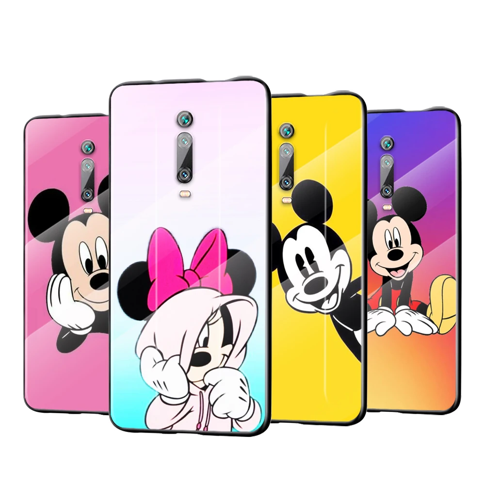 

Tempered Glass Cover Mickey Mouse Color For Xiaomi Redmi K40 K30 K20 9T 9C 9A 9 8A 7 Pro Plus Shockproof Phone Case