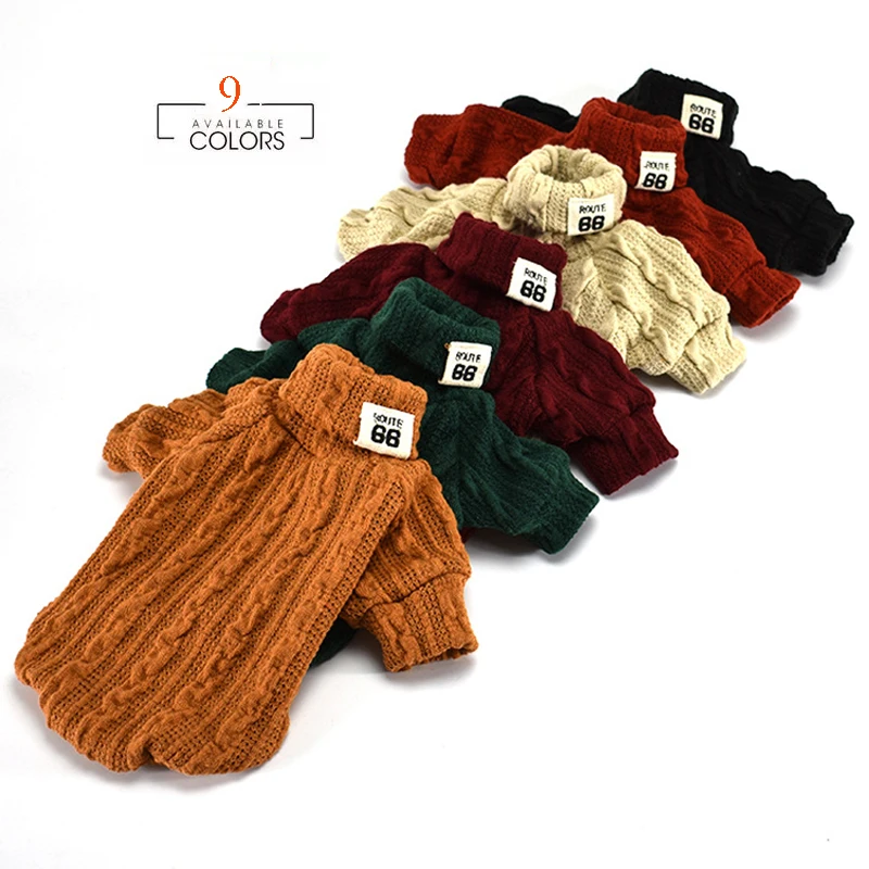 

Pet Dog Cat Turtleneck Sweater Winter Warm Knitted Dog Clothes for Small Dogs Chihuahua Sphinx Clothing Coat Jacket Pet Products