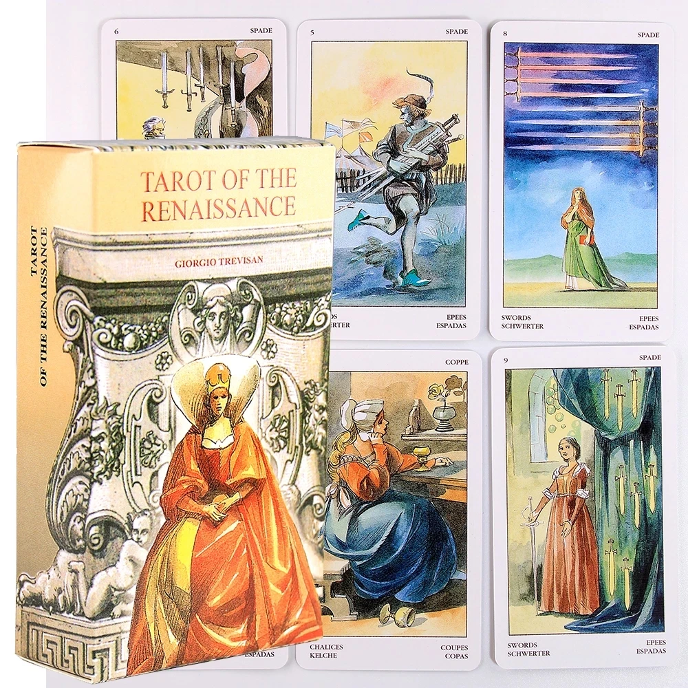 

Tarot of the Renaissance Cards With Five Languages For Beginners Set Divination 78 Card Full Color Card Game Board Toys Gift