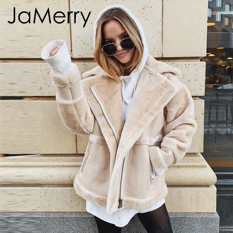 JaMerry/винтажное лоскутное пальто из искусственной кожи для женщин плюшевое