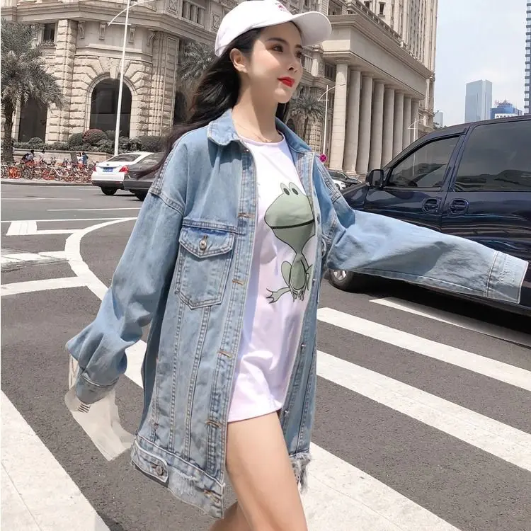 

2021 new denim jacket women's fashion trend comfortable and breathable