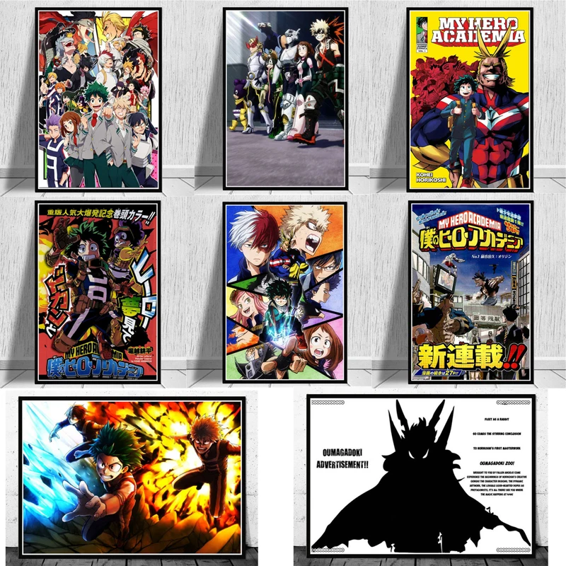 

Wall Art Classic Japanese Anime Canvas Painting My Hero Academia Posters and Prints Boy's Bedroom Home Wall Decoration Cuadros