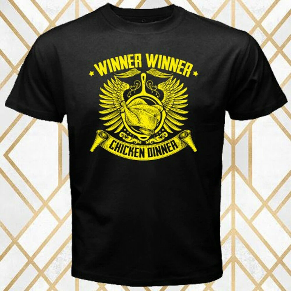 Победитель Куриный Ужин Выживание победитель Мужская черная футболка Размер S 3XL|